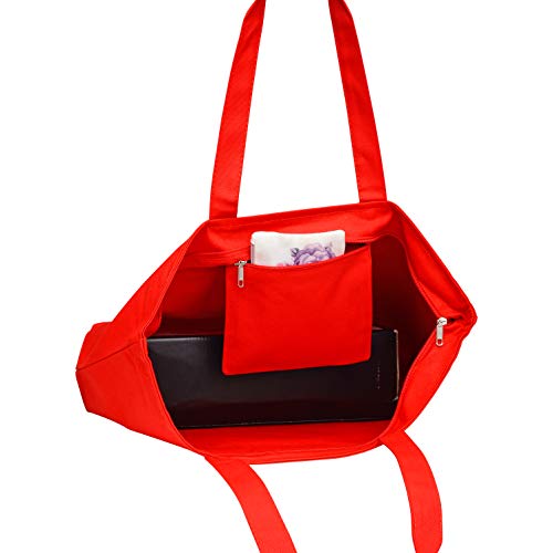 6 Pack Large Canvas Tote Bag with Zippered Closure Q996949