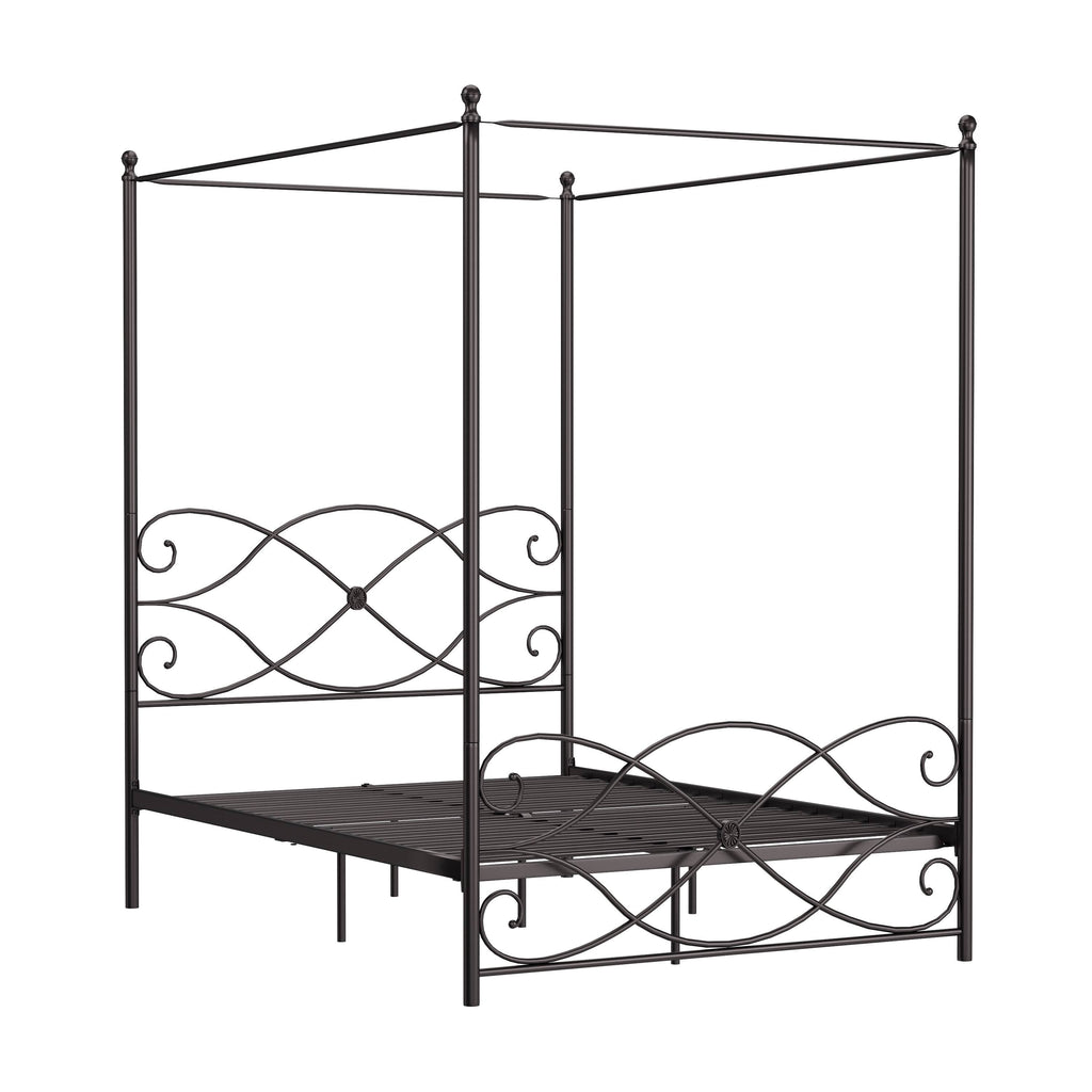 Oiled Bronze Metal Canopy Bed - Full T449
