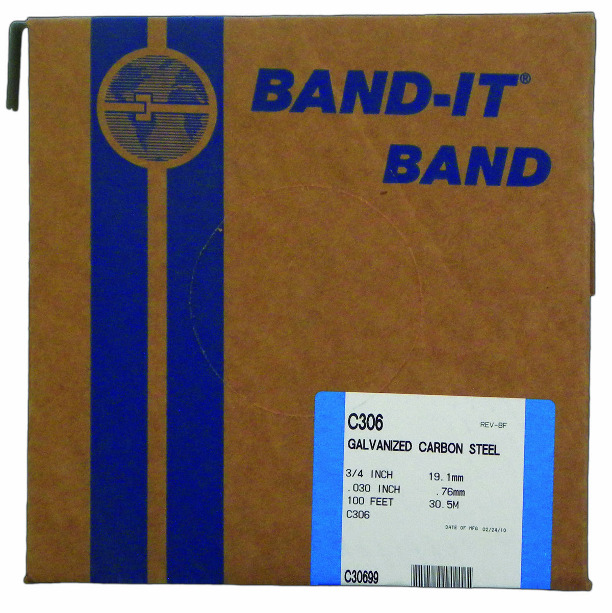 Galvanized Carbon Steel Band, 3/4 Width x 0.030 Thick H53754