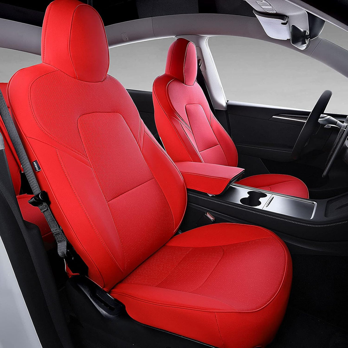 White Nappa Leather Car Seat Cover M9217
