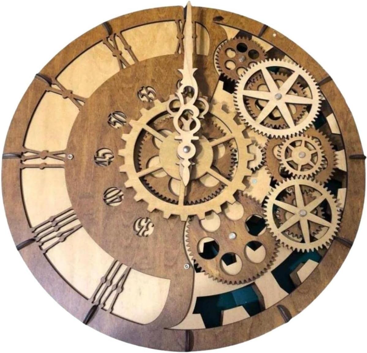 15 Inch Industrial Wall Clock with Moving Gears Q98344