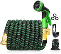 75 FT 3/4" Solid Brass Connectors 10 Function Spray Hose Nozzle 3-Layers Latex Collapsible Hose Pack of 2 Z266408