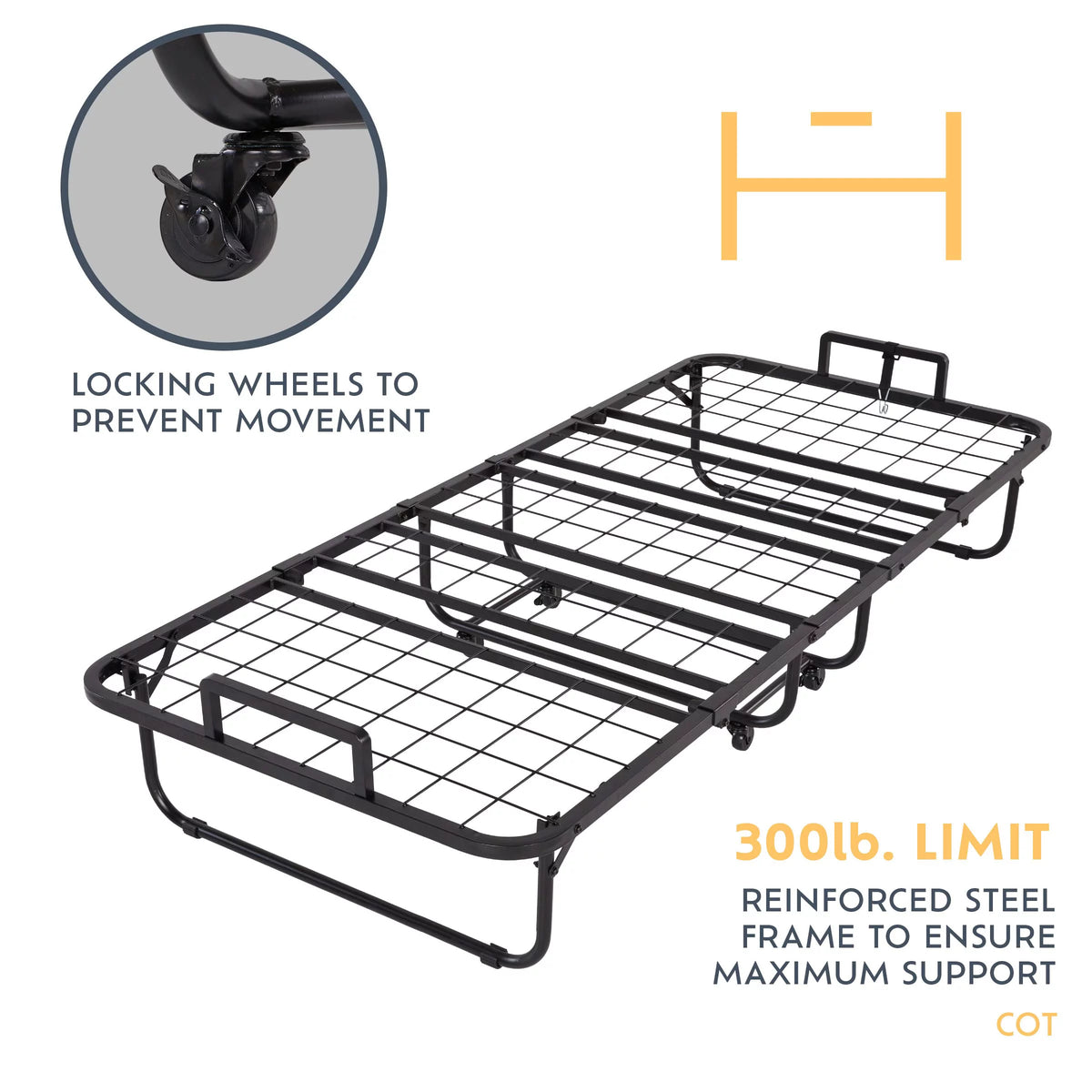 Folding Bed with Memory Foam Mattress Q526