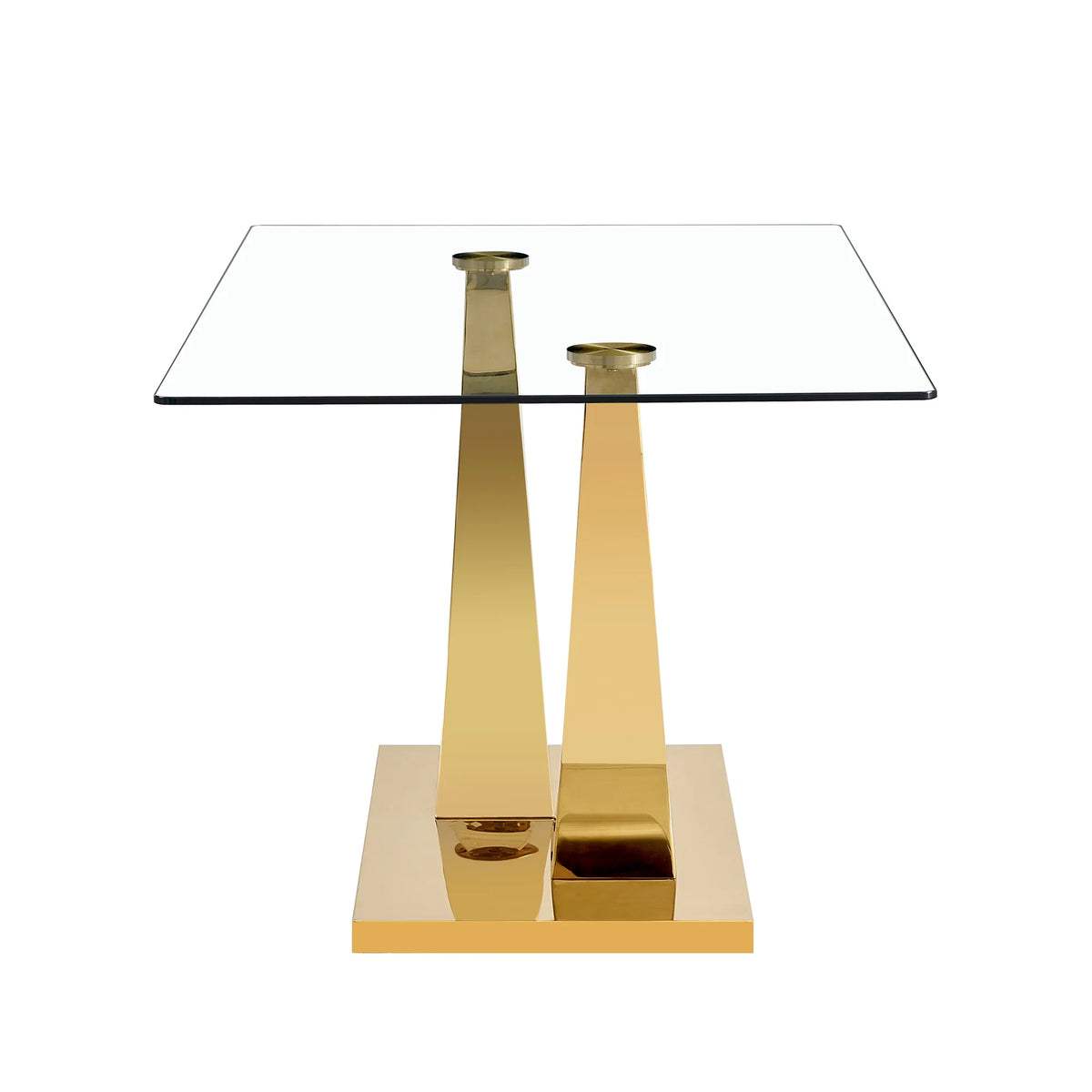 Glass Dining Table with Metal Legs Q88587