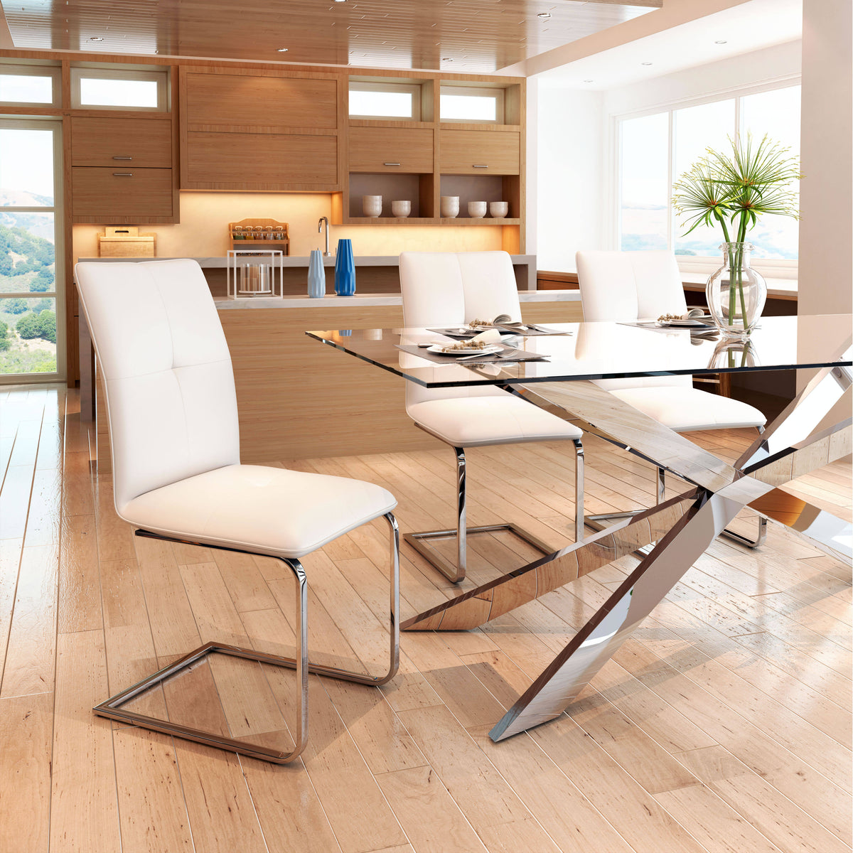 White Dining Chair Set of 2 K6214