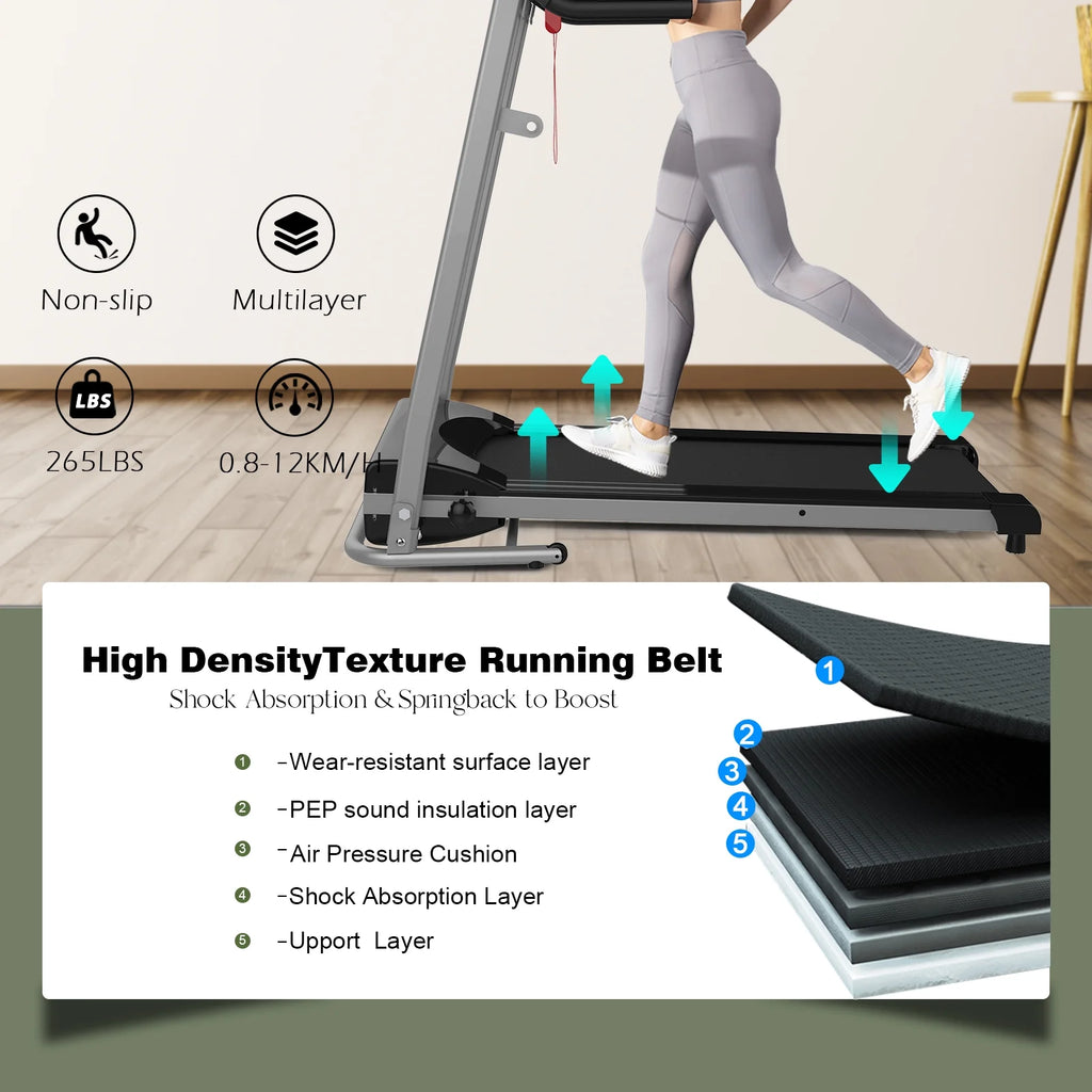 Foldable Electric Treadmill 2.5HP 265LBS Weight Capacity F981995