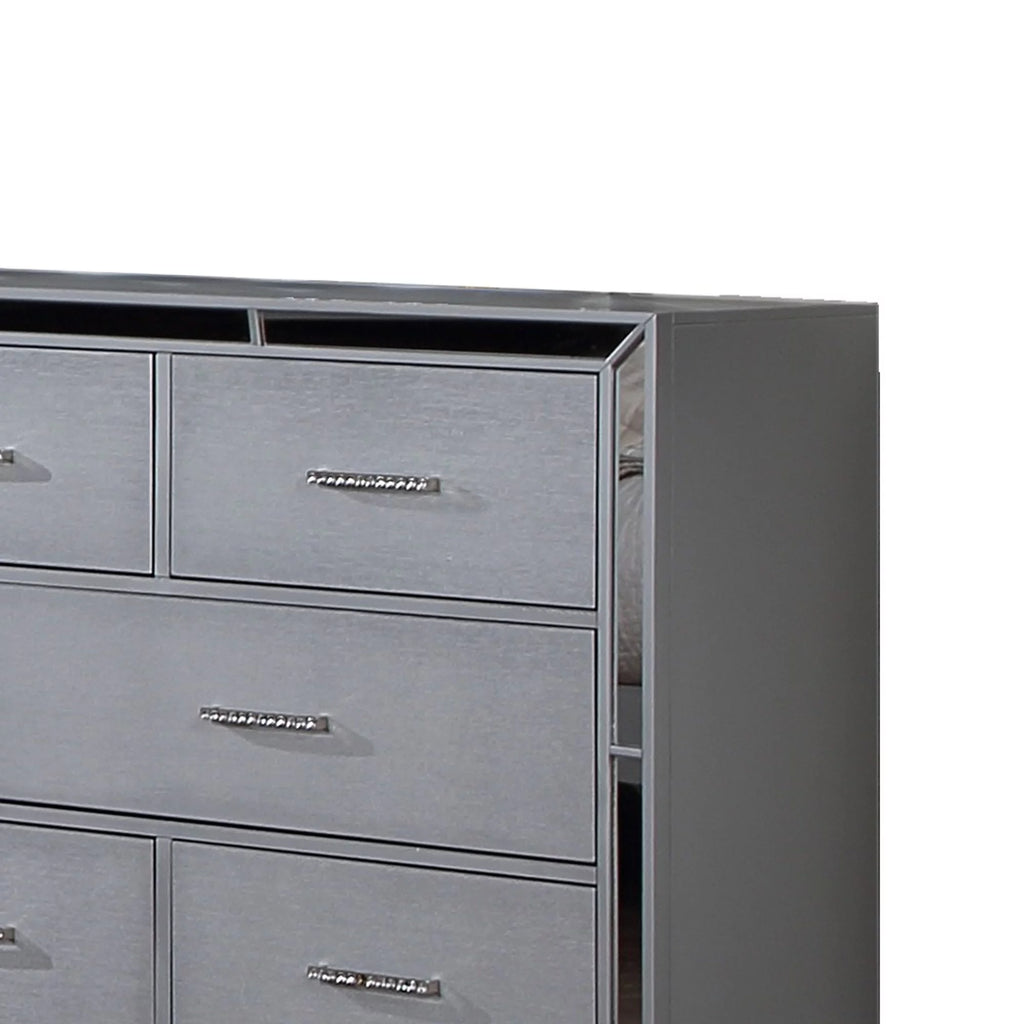 64 Inch Pine Wood Dresser, 8 Drawers F2004