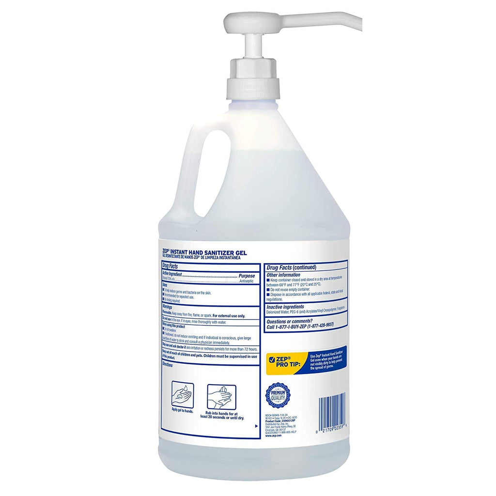 Instant Hand Sanitizer Gel 70% Alcohol 1 Gallon Case of 2 Y34199