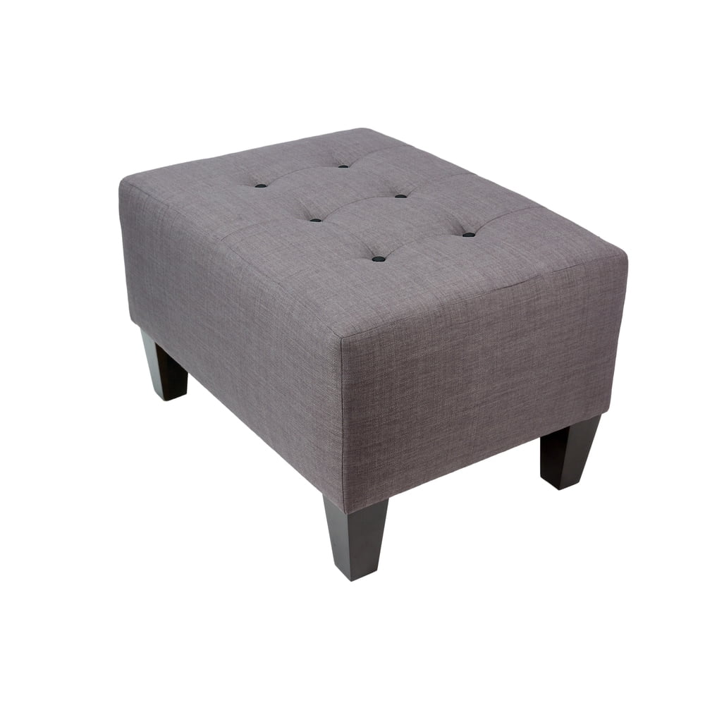 Red Tinted Grey Upholstered Ottoman D2968