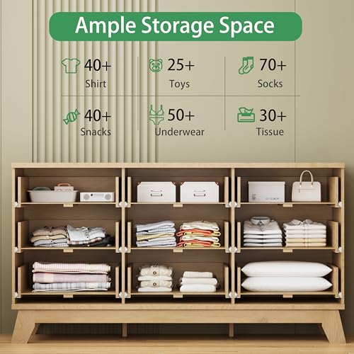 9 Drawer Fluted Wood Dresser Y334