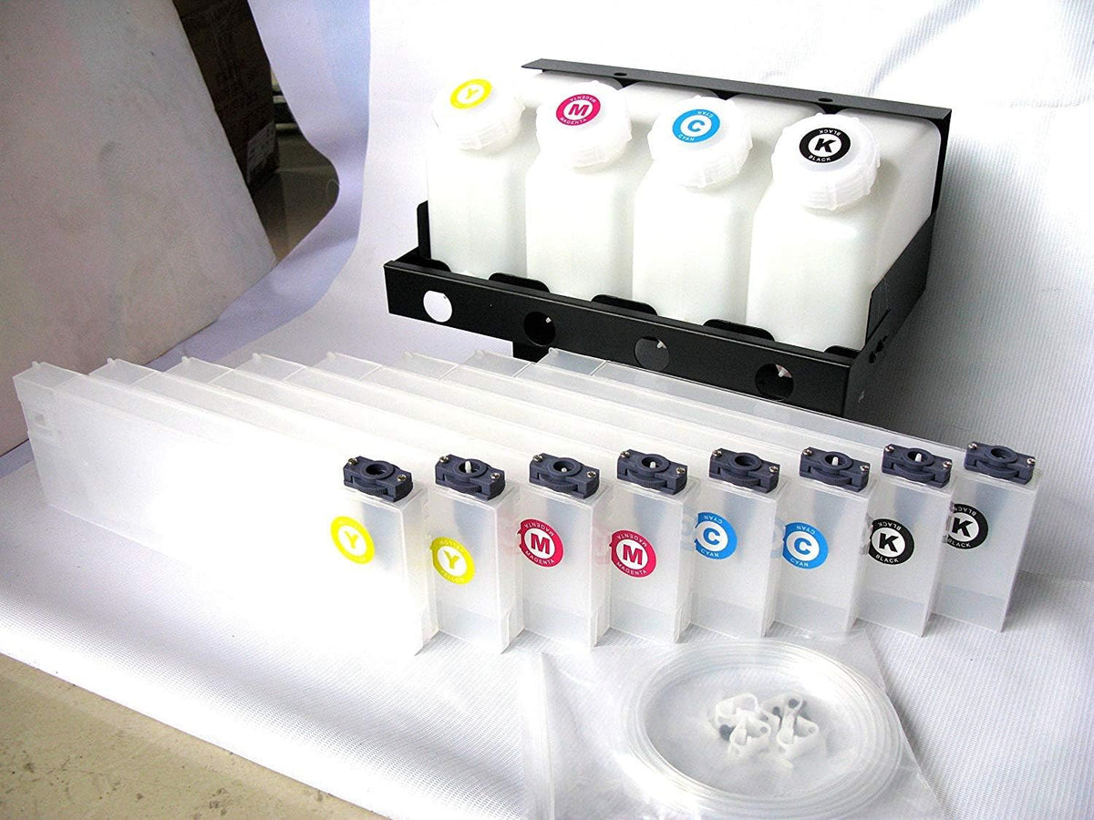4 Bottles 8 Cartridges Inkjet Printer Ink System V90047