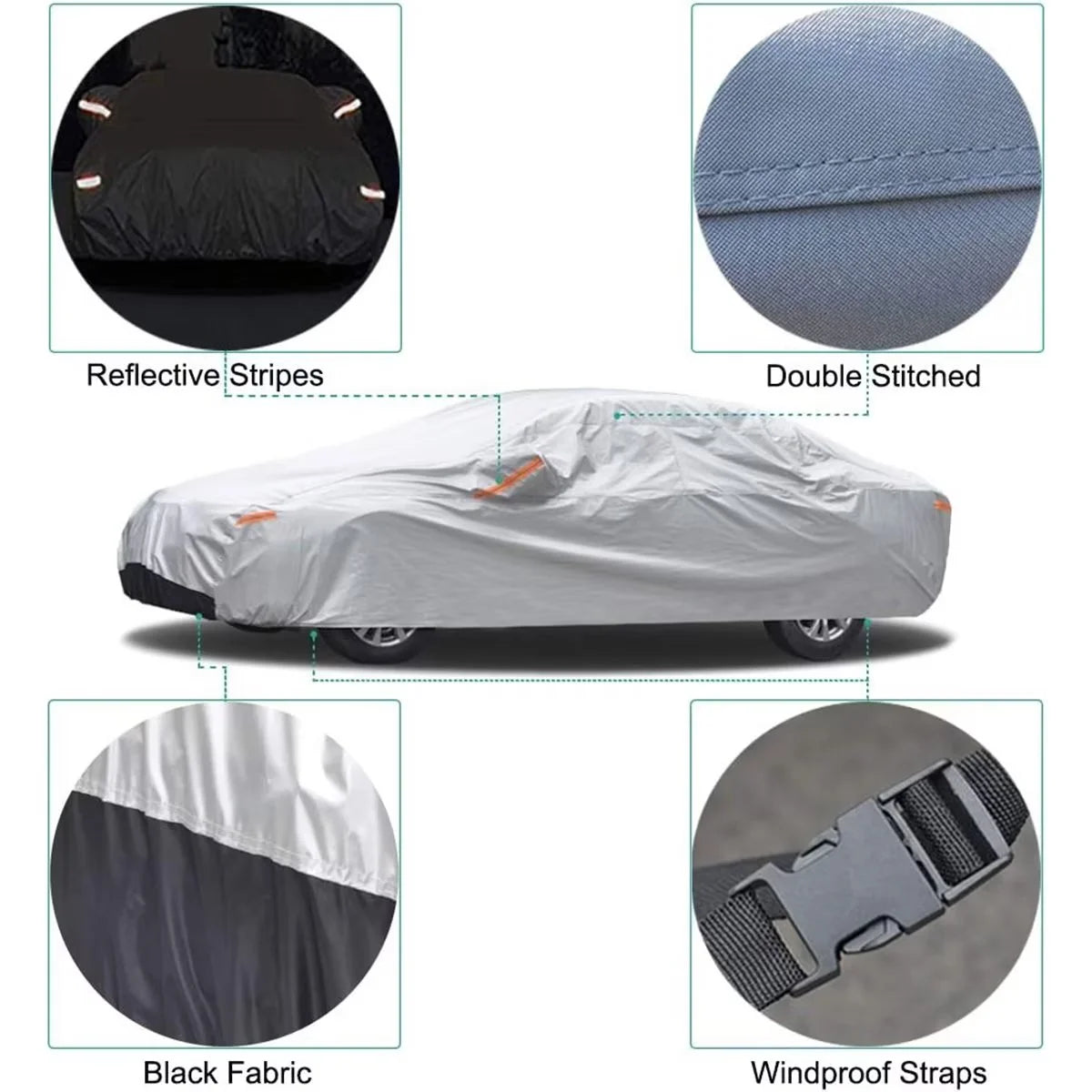 Silver Waterproof Full Exterior Car Cover M3570