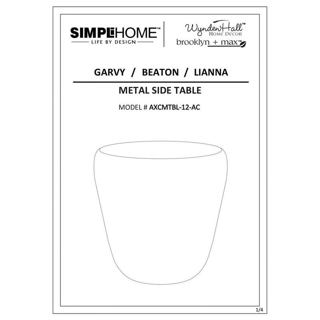 20" Metal Accent Side Table H525084