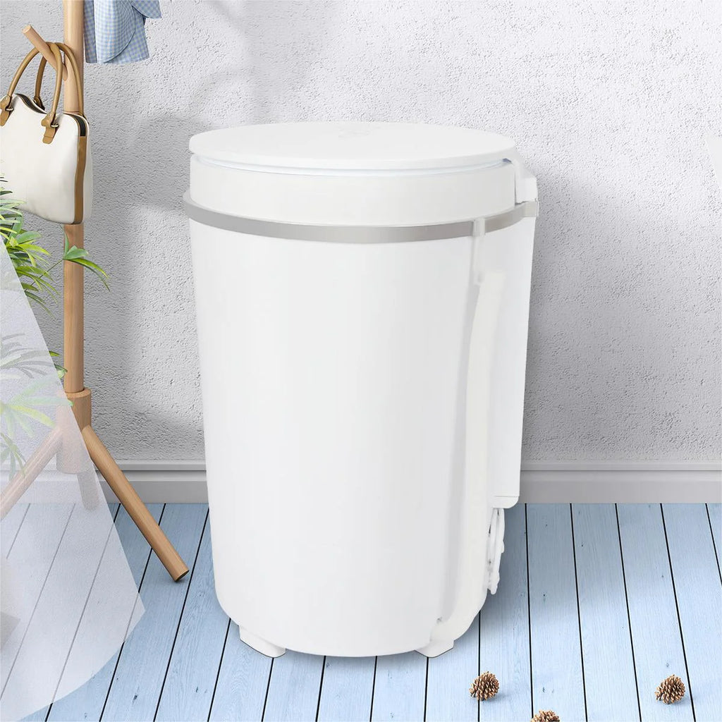 7.7lbs Mini Portable Washing Machine with Spiner Basket, Timer Control and Drain Hose, White D489