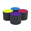 15 inch Round Two-Tone Accent Ottoman T6837