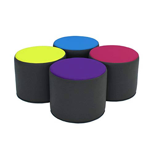 15 inch Round Two-Tone Accent Ottoman T6837