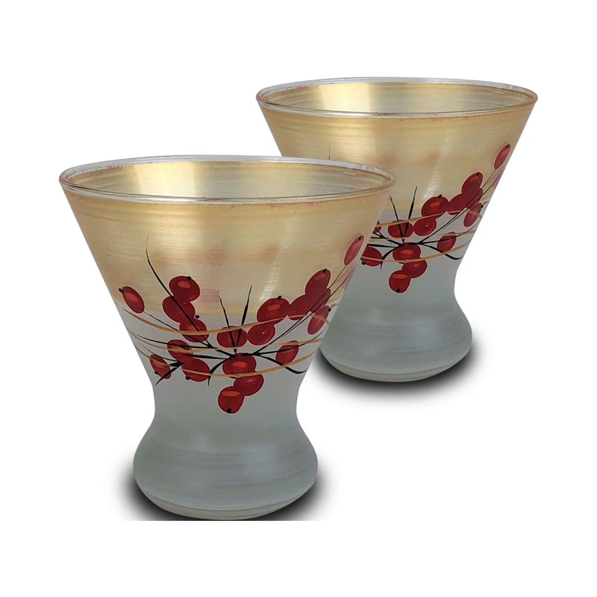 Hand Painted Wine Glasses Set of 2 8.25 oz Q44179