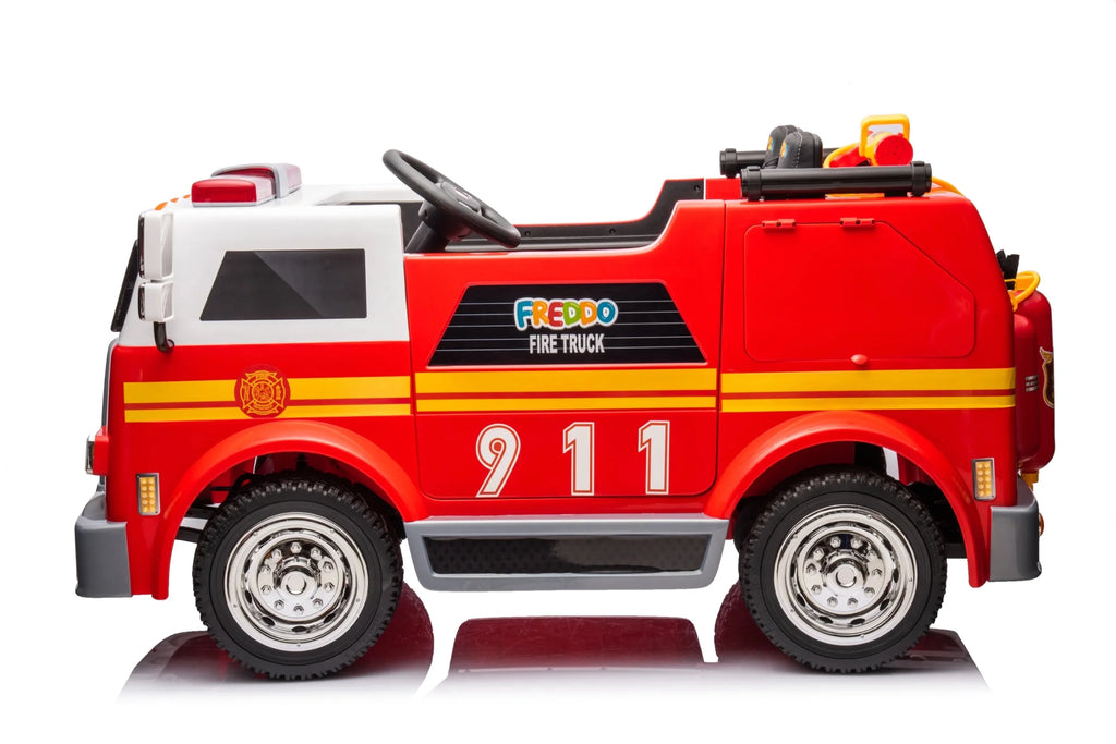 24V 2-Seater Ride-on Fire Truck with Remote Control, LED Lights, Water Gun B852