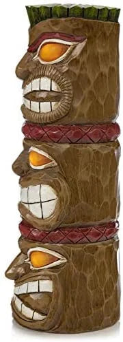 Triple Tiki Totem Solar Powered LED Outdoor Decor Garden S439516
