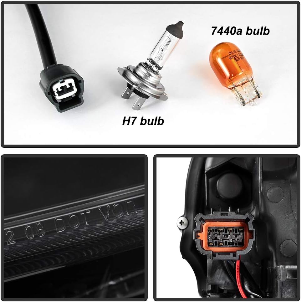 Black Smoke LED Tube Sequential Signal DRL Headlights Z7399