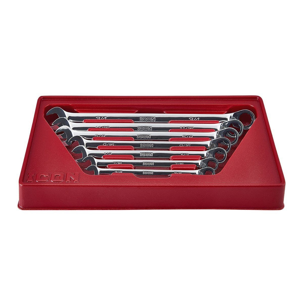 SAE Ratcheting Combination Wrench Set, 7-Piece F4225