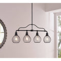 4 Light Island Light - Black Finish F18138
