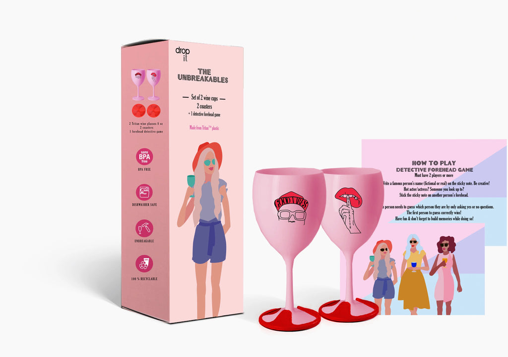 Party Mix with 2 Plastic Wine Glasses J476