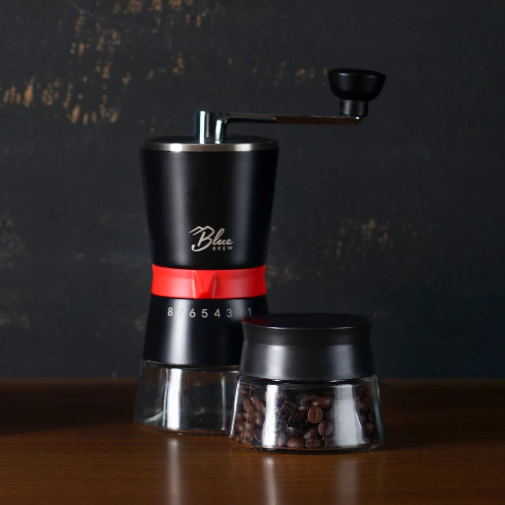 Manual Coffee Grinder with Conical Ceramic Burrs and 2 Airtight Glass Jars H8127