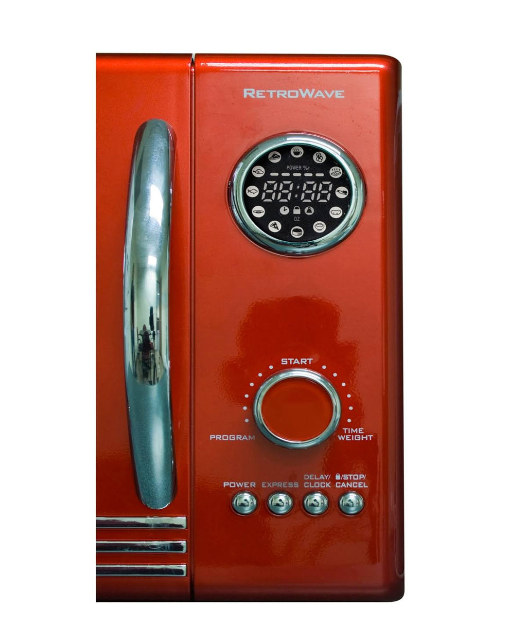 Retro 0.9 Cu ft Countertop Microwave Oven Metallic Red N12466