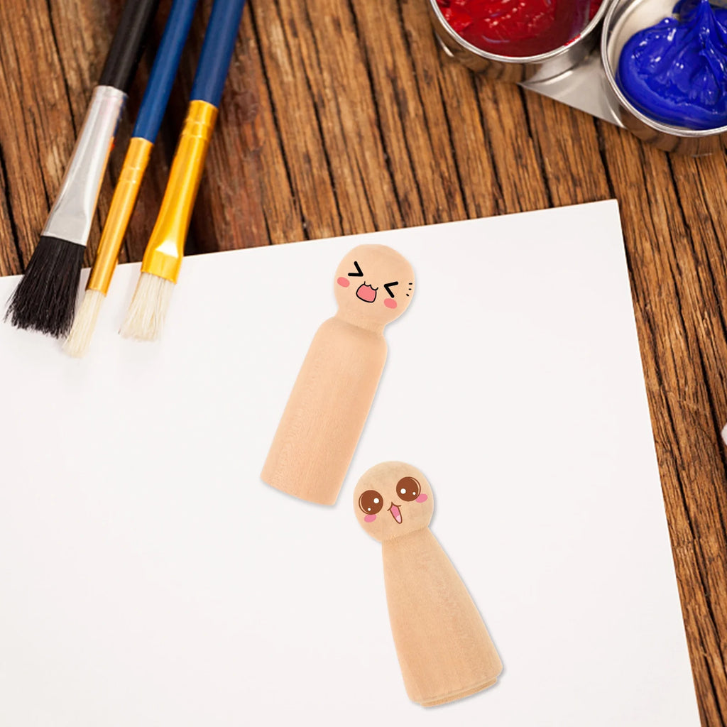 Natural Unpainted Wood Dad Peg Doll X285