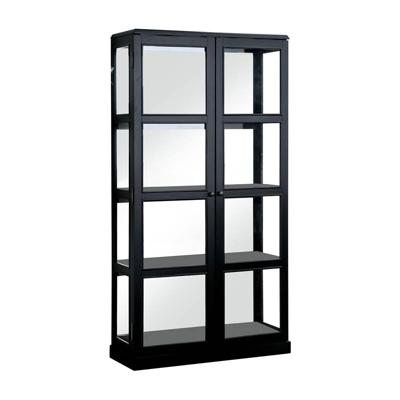 Black 5-Shelf Wood Curio Cabinet T612564