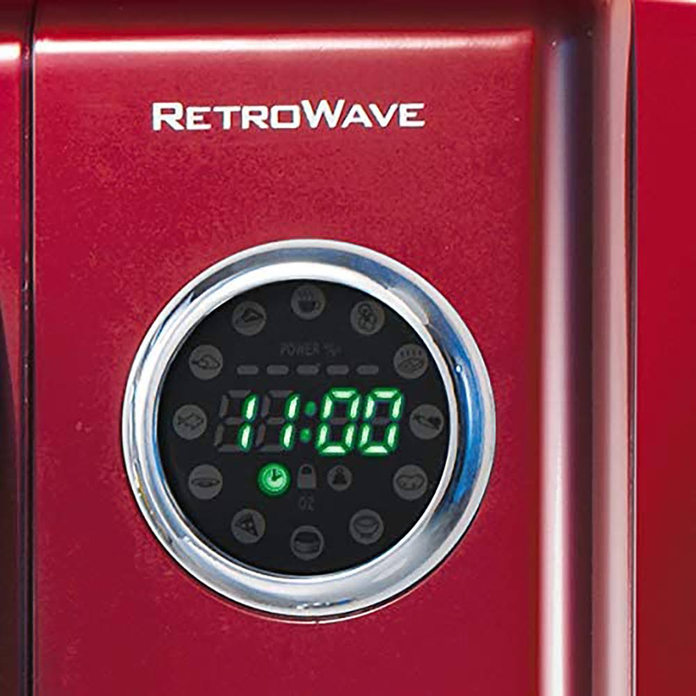 Retro 0.9 Cu ft Countertop Microwave Oven Metallic Red N12466
