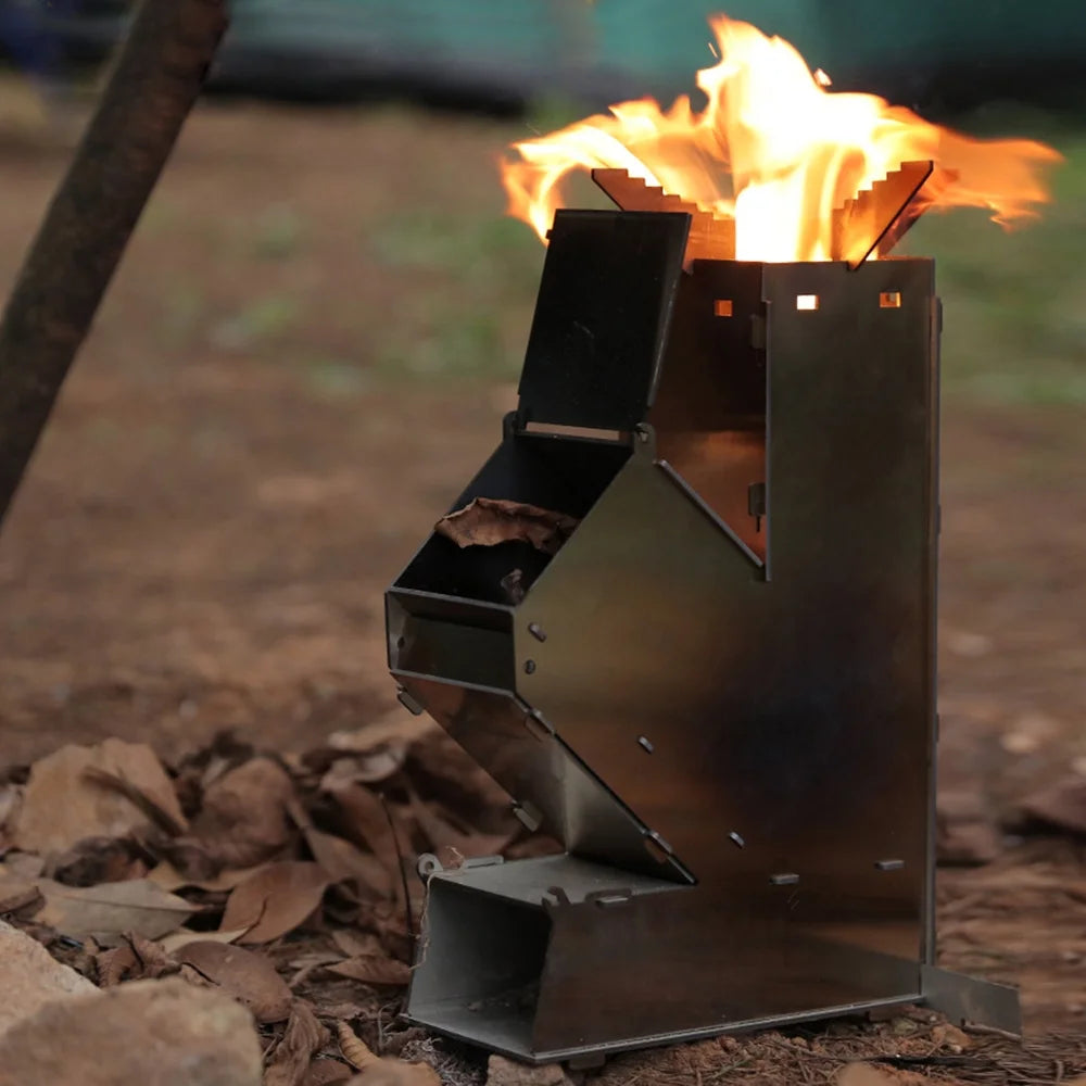 Portable Stainless Steel Wood Burning Rocket Stove F46034