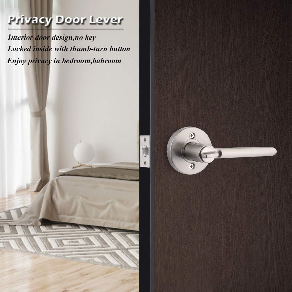 10 Pack Privacy Door Knobs in Satin Nickel K994