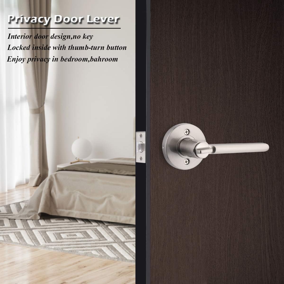 10 Pack Privacy Door Knobs in Satin Nickel K994