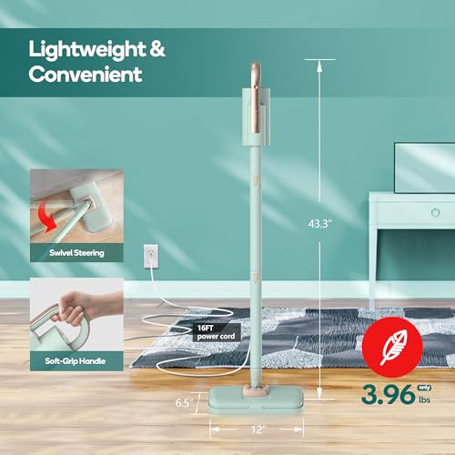 1200W Steam Mop & Detachable Handheld Cleaner with 11 Accessories & 2 Pads T406