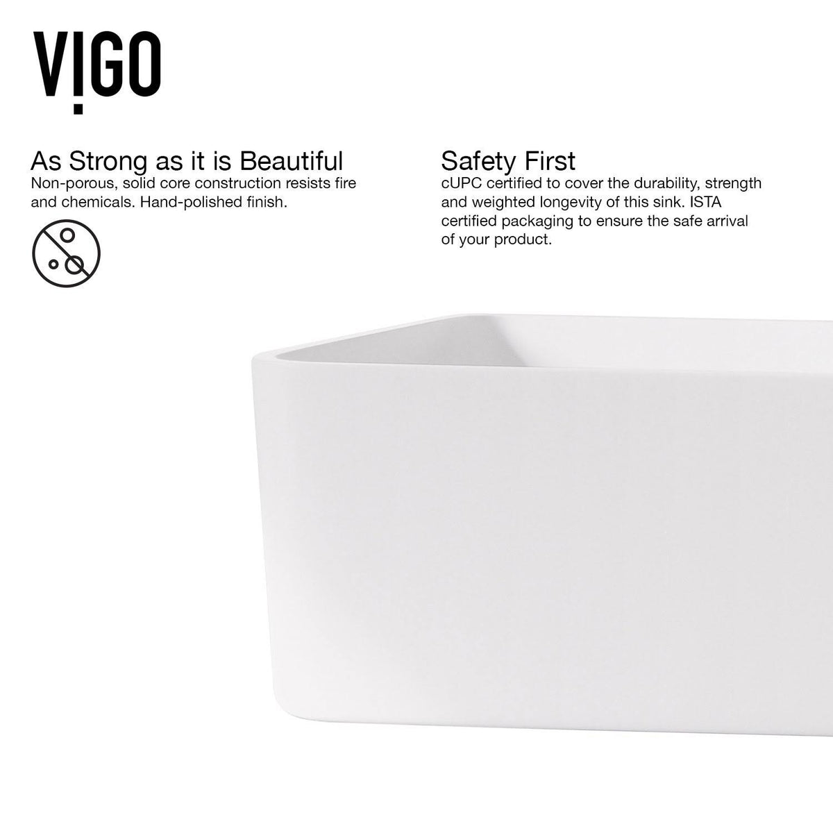 White Rectangular Vessel Bathroom Sink with Chrome Faucet and Pop-Up Drain D8695