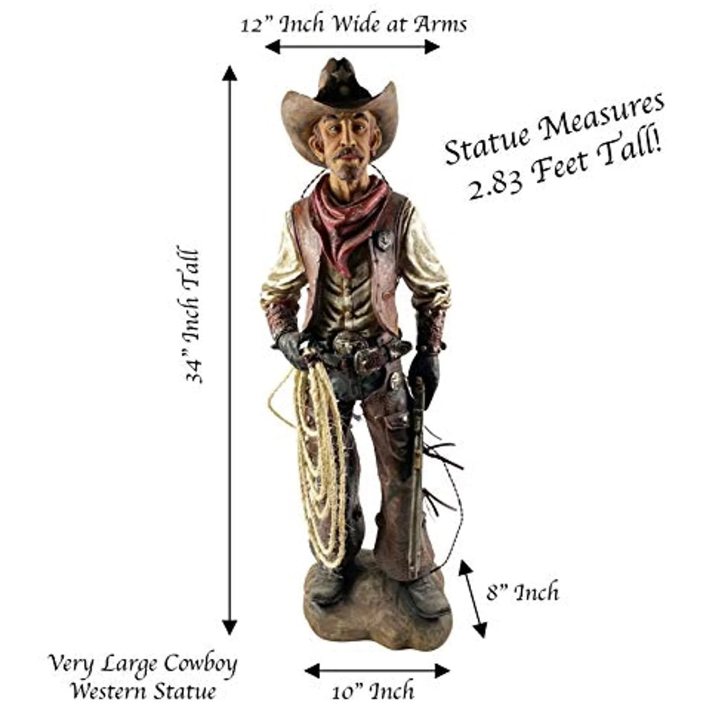 Western Cowboy Statue Hand Painted Figurine Y3980