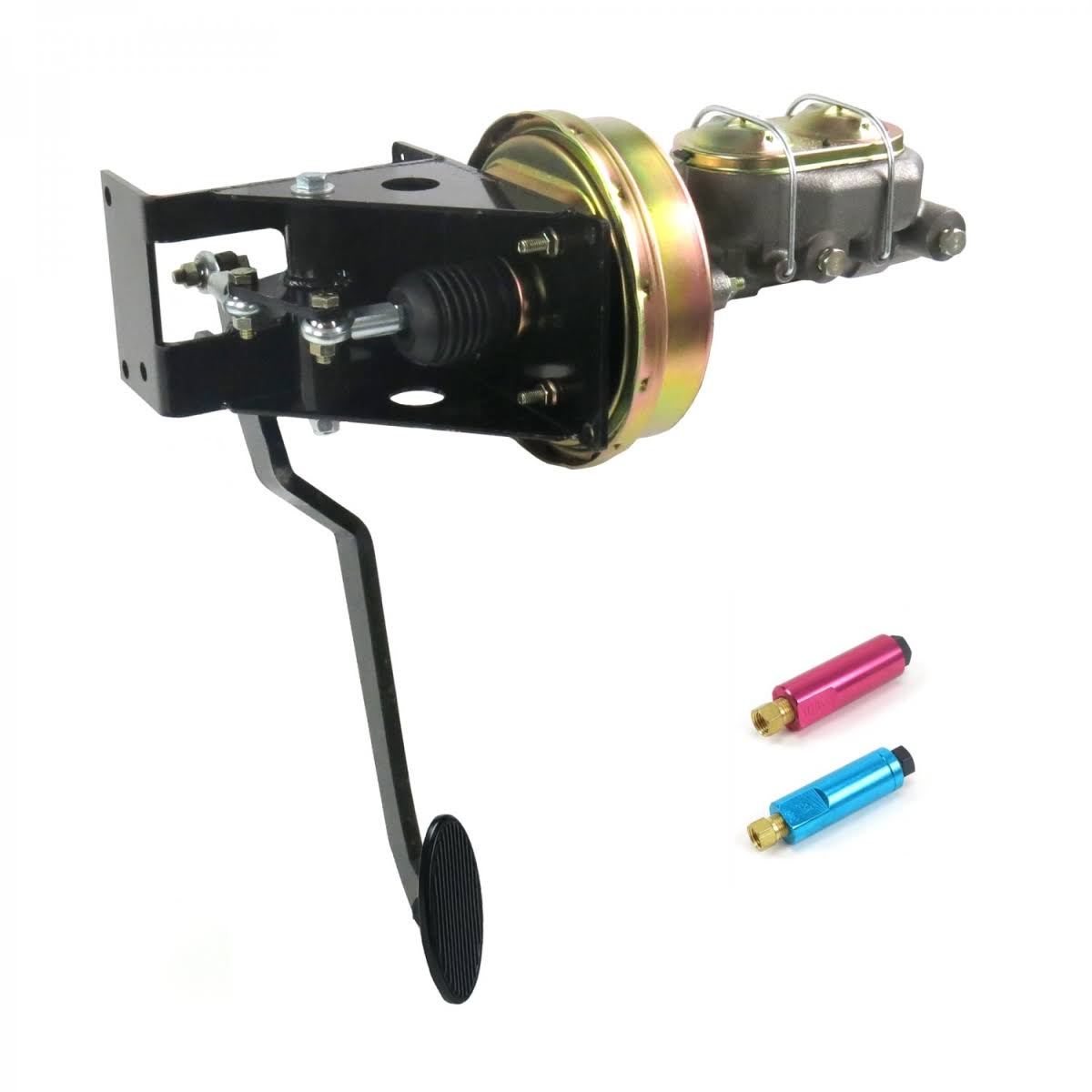 7 in. Single 90 Deg Firewall Disc & Drum Brake Pedal Kit with Small Oval Black Pad U693