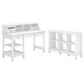 Pure White Computer Desk with Bookcase and Organizer J2032