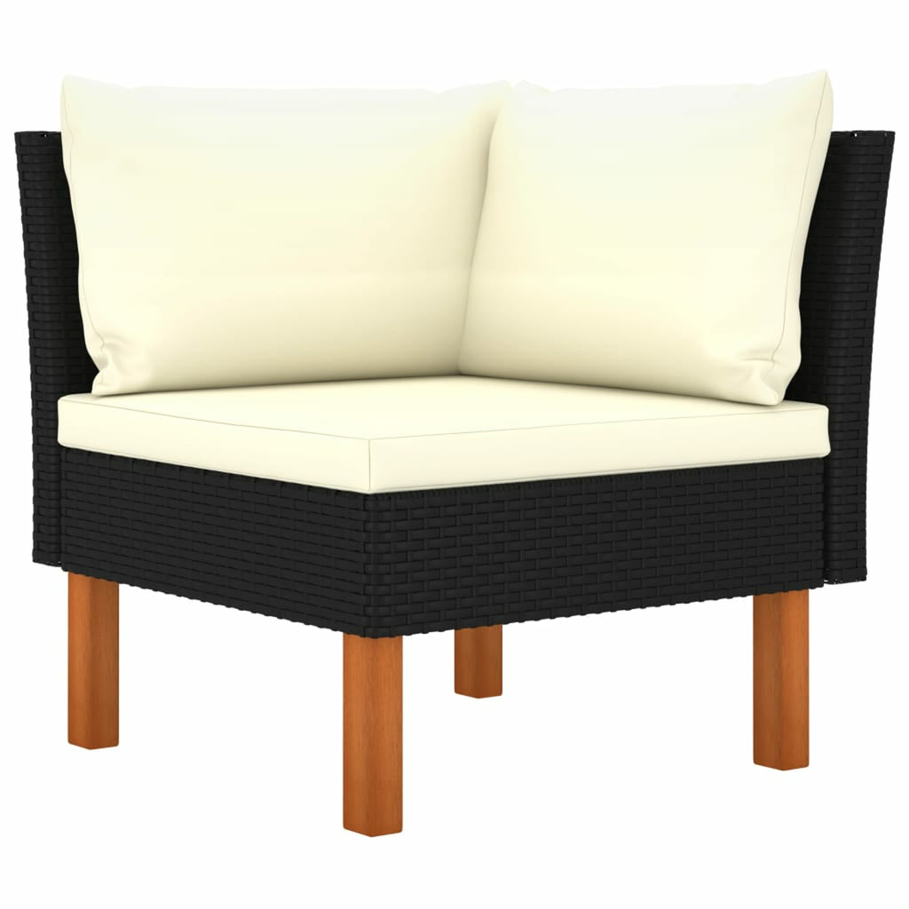 8 Piece Cream White Cushioned Poly Rattan Sectional Outdoor Furniture Set K793349