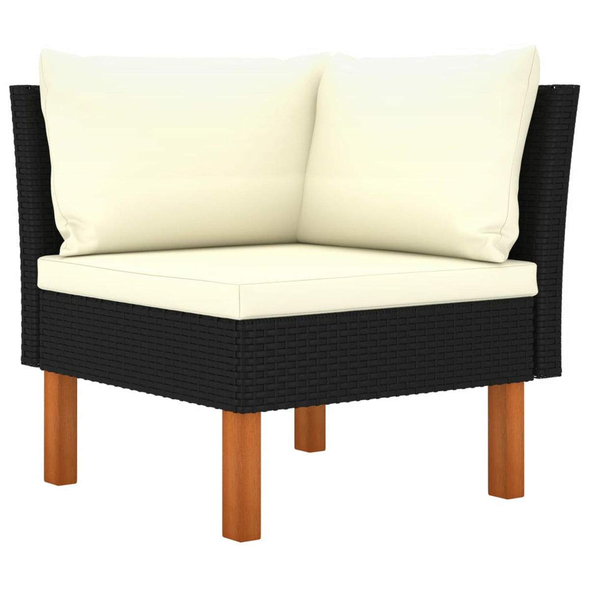 8 Piece Cream White Cushioned Poly Rattan Sectional Outdoor Furniture Set K793349