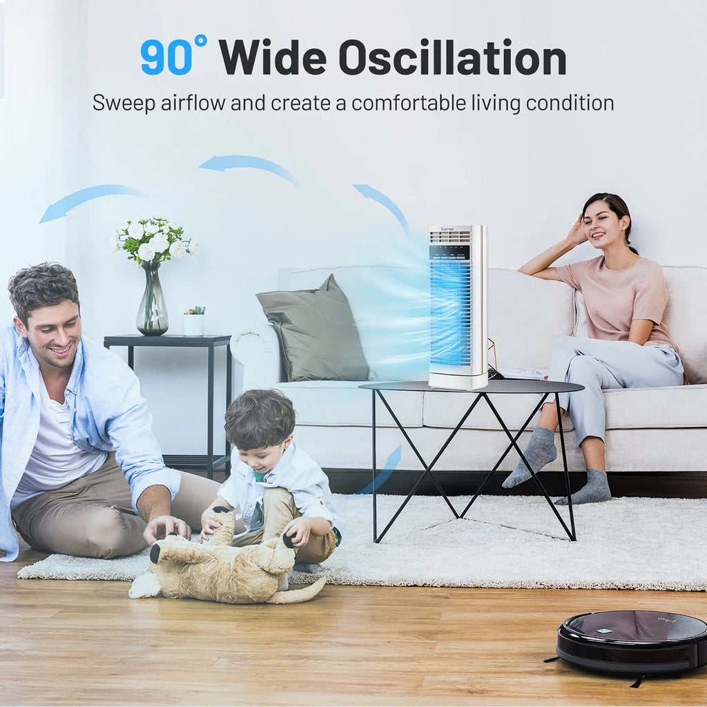 14'' Mini Oscillating Tower Fan White G33763