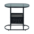 Oval Glass Side Tables with Storage L3462