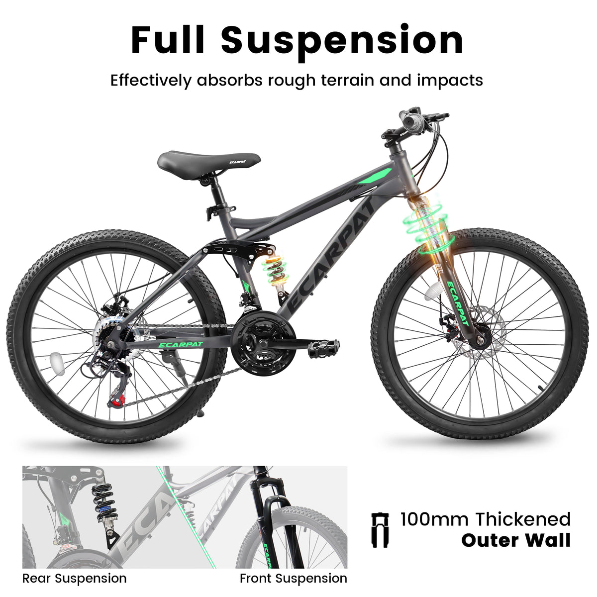 24 inch 21 Speeds High-Carbon Steel Frame Mountain Bike I612