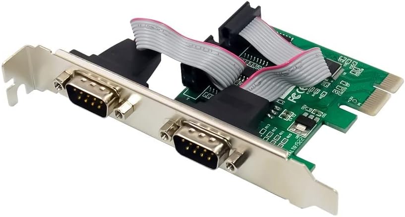PCI-E 2-Port Dual DB9 Serial RS232 PCIe Adapter Card H298