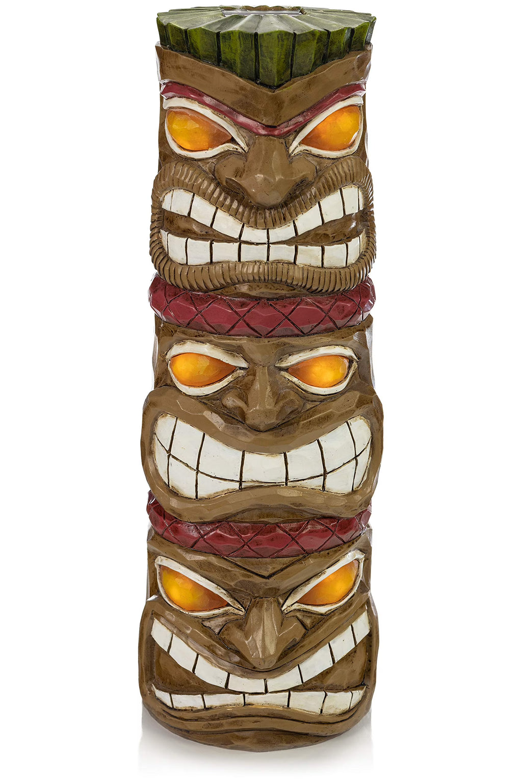 Triple Tiki Totem Solar Powered LED Outdoor Decor Garden S439516