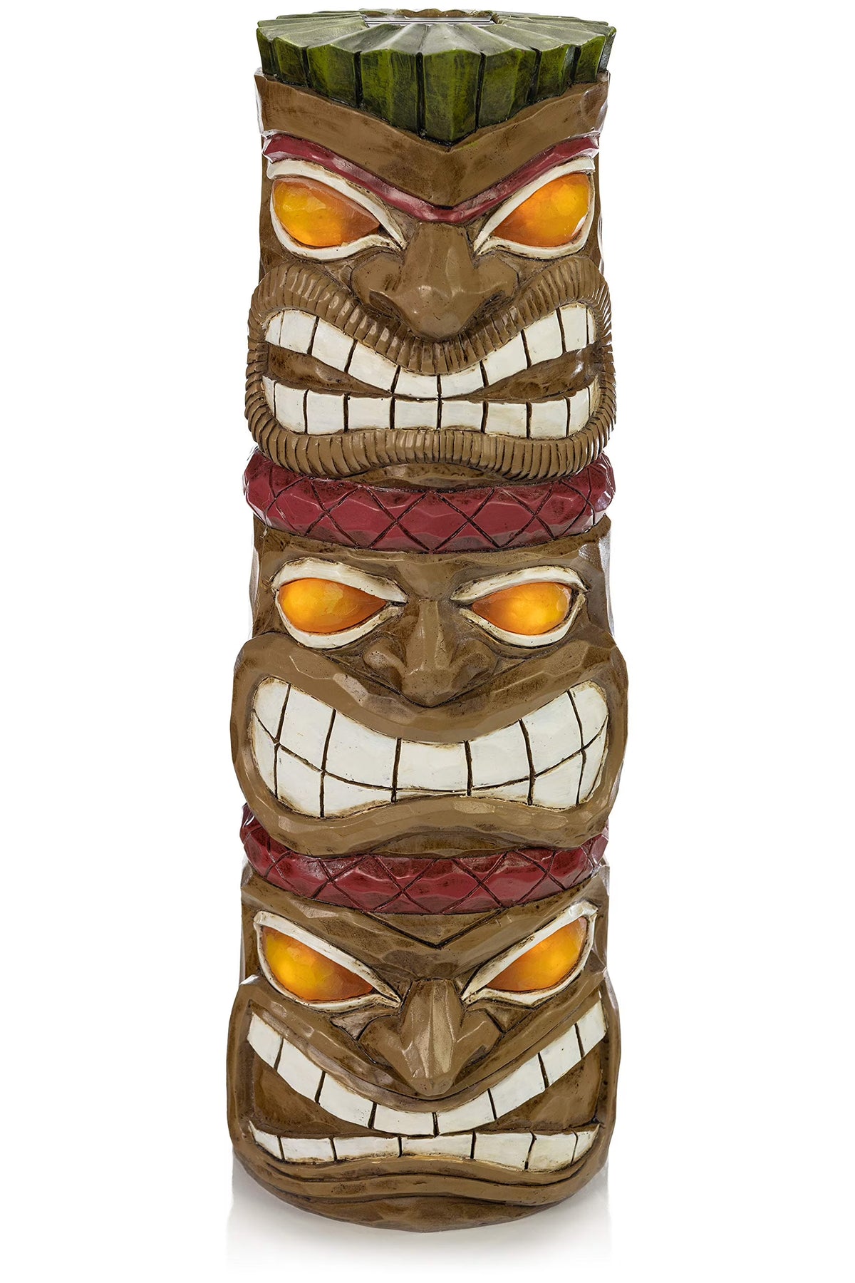 Triple Tiki Totem Solar Powered LED Outdoor Decor Garden S439516
