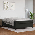 Black Faux Leather Bed Frame with Mattress and Topper J62609