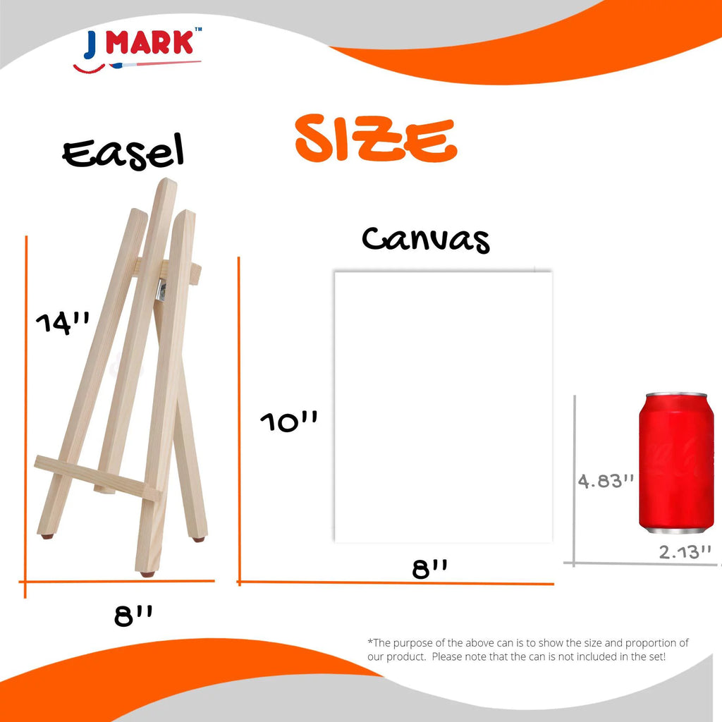 Acrylic Painting Kit with Storage Bag, Non Toxic Washable Paints, Wood Easel, Canvases, Brushes W830583